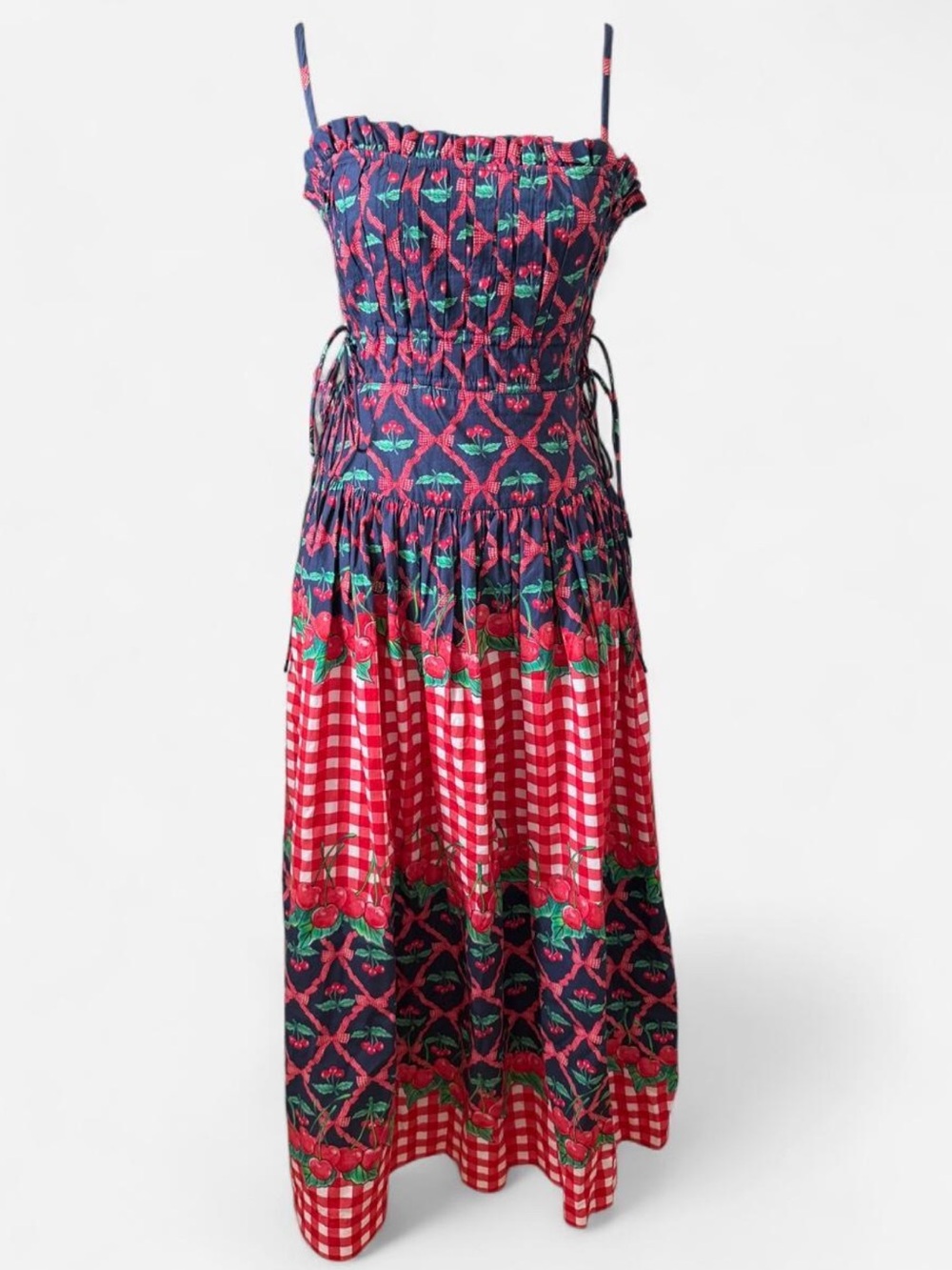 Damson Madder Kelia Cherry-pie midi-dress size 4